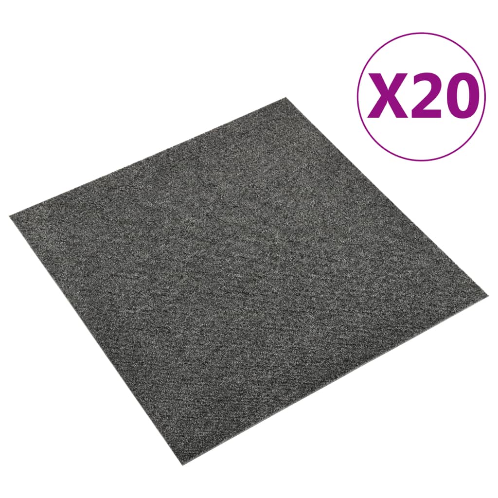 Vidaxl Teppichfliesen 20 St 5 m² 50 x 50 cm Anthrazit