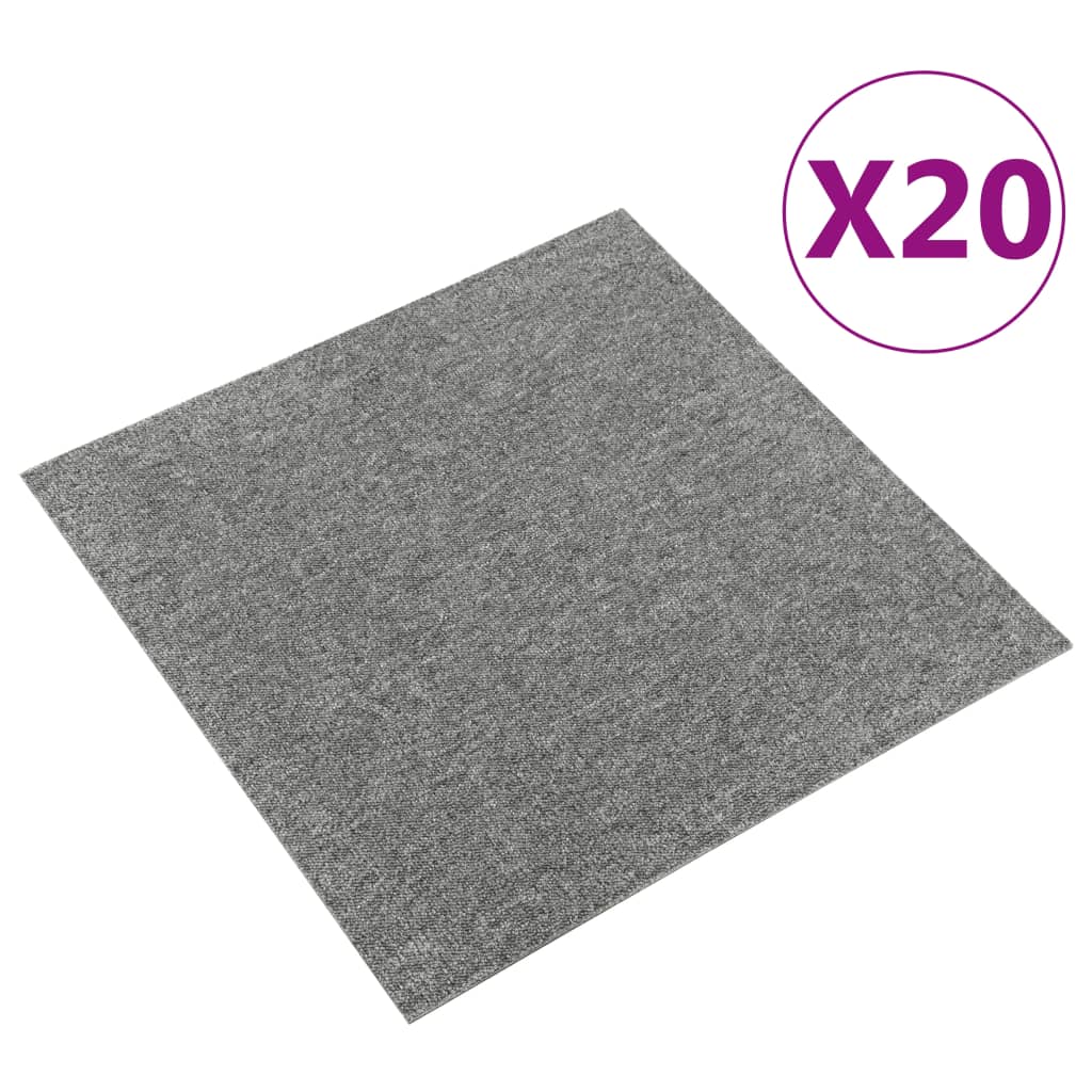 Vidaxl teppefliser 20 st 5 m² 50x50 cm grå