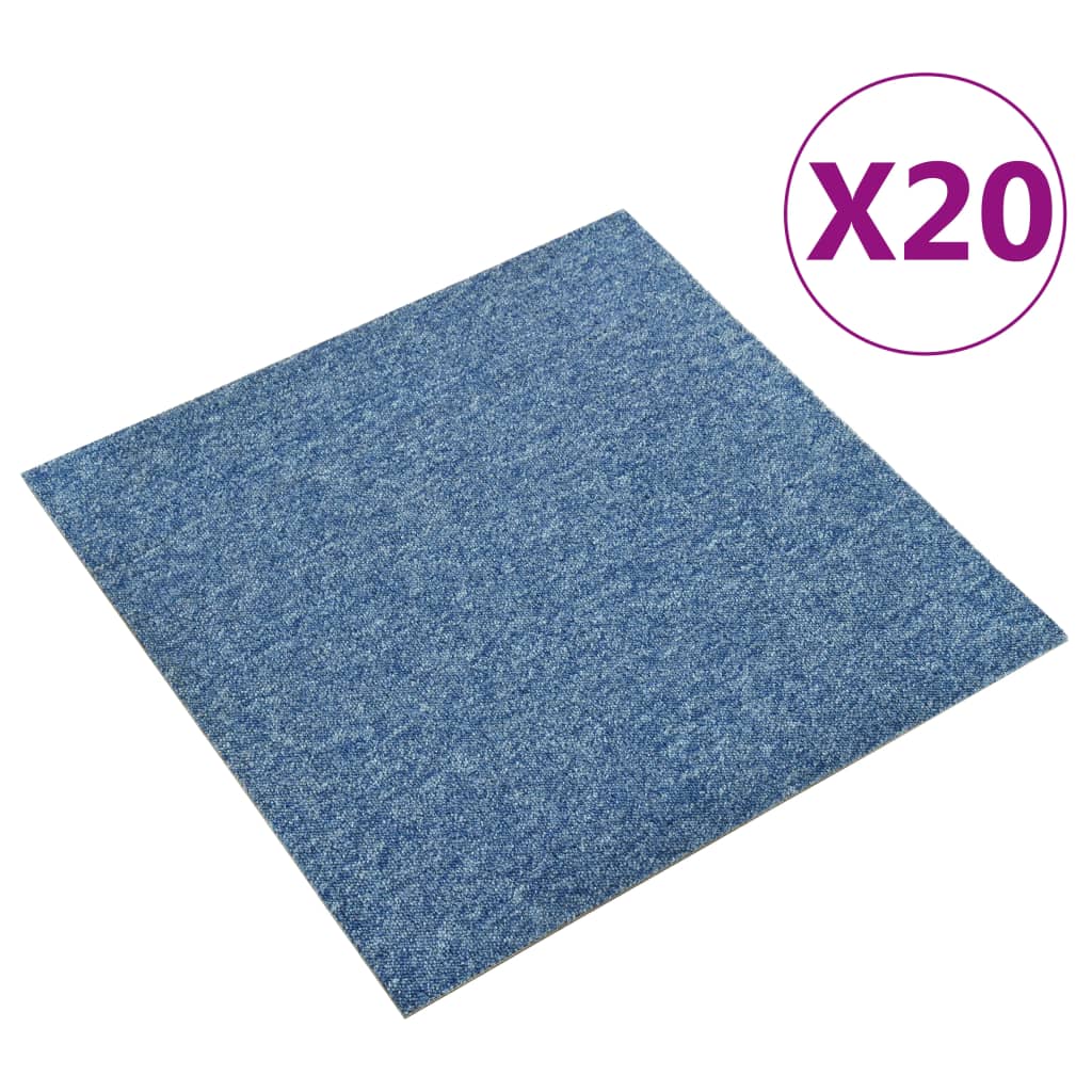 Vidaxl teppefliser 20 st 5 m² 50x50 cm blå