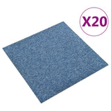 Piastrelle di moquette Vidaxl 20 st 5 m² 50x50 cm blu