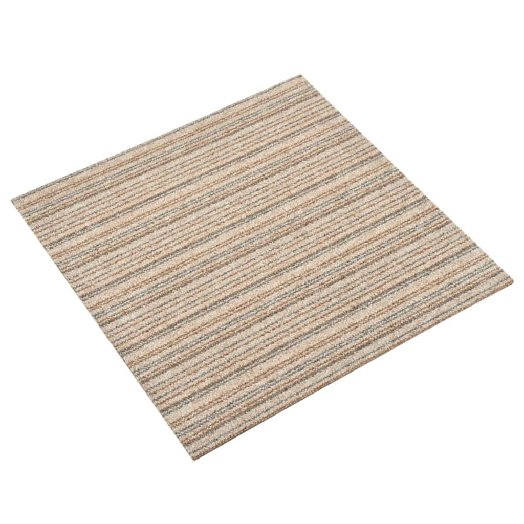 Baldosas de alfombra Vidaxl 20 st 5 m² 50x50 cm beige rayado