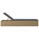 Vidaxl ligbed poly rattan bruin en donkergrijs