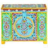 Boîte de rangement Vidaxl peinte à la main 50x40x40 cm en bois de mangue solide