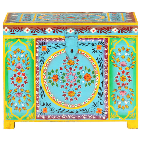 Boîte de rangement Vidaxl peinte à la main 50x40x40 cm en bois de mangue solide