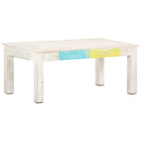 Vidaxl salontafel 110x60x45 cm massief mangohout wit