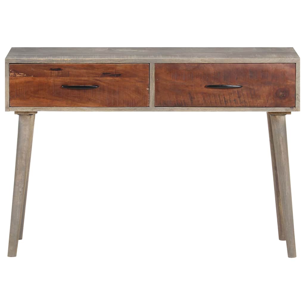 Vidaxl wandtafel 110x35x75 cm massief ruw mangohout grijs