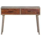 Vidaxl wandtafel 110x35x75 cm massief ruw mangohout grijs