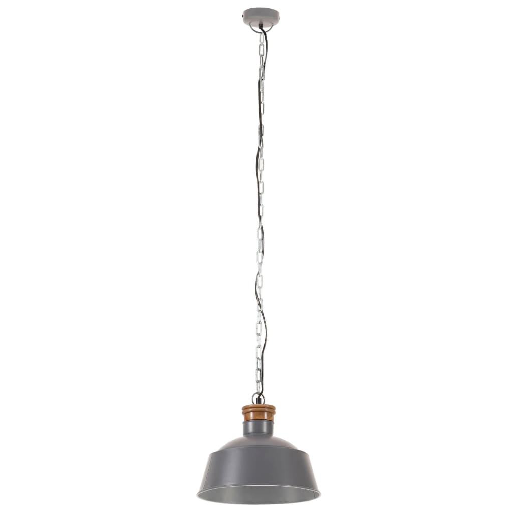 Vidaxl hängande lampa industriell E27 32 cm grå