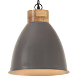 Vidaxl Hanging Lamp Industrial E27 35 cm jern og massivt tre grå