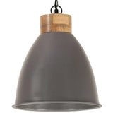 Vidaxl Hanging Lamp Industrial E27 35 cm jern og massivt tre grå