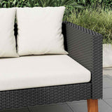 Vidaxl tuinbank 3-zits met kussens poly rattan zwart