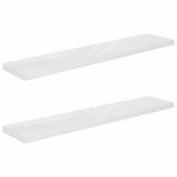 Vidaxl wandschappen zwevend 2 st 120x23,5x3,8 cm mdf hoogglans wit