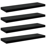 Vidaxl wandschappen zwevend 4 st 90x23,5x3,8 cm mdf hoogglans zwart