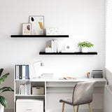 Vidaxl wandschappen zwevend 2 st 120x23,5x3,8 cm mdf hoogglans zwart