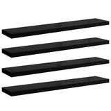 Vidaxl wandschappen zwevend 4 st 120x23,5x3,8 cm mdf hoogglans zwart