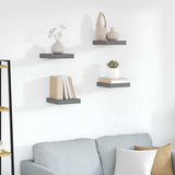 Vidaxl wandschappen zwevend 4 st 23x23,5x3,8 cm mdf hoogglans grijs