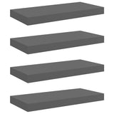Vidaxl wandschappen zwevend 4 st 50x23x3,8 cm mdf hoogglans grijs