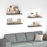 Vidaxl wandschappen zwevend 4 st 80x23,5x3,8 cm mdf hoogglans grijs