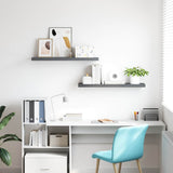 Vidaxl wandschappen zwevend 2 st 120x23,5x3,8 cm mdf hoogglans grijs