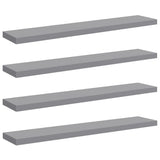Vidaxl wandschappen zwevend 4 st 120x23,5x3,8 cm mdf grijs