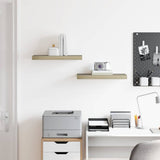 Vidaxl wandschappen zwevend 2 st 50x23x3,8 cm mdf eikenkleurig