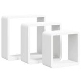 Vidaxl wandschappen kubus 3 st mdf wit