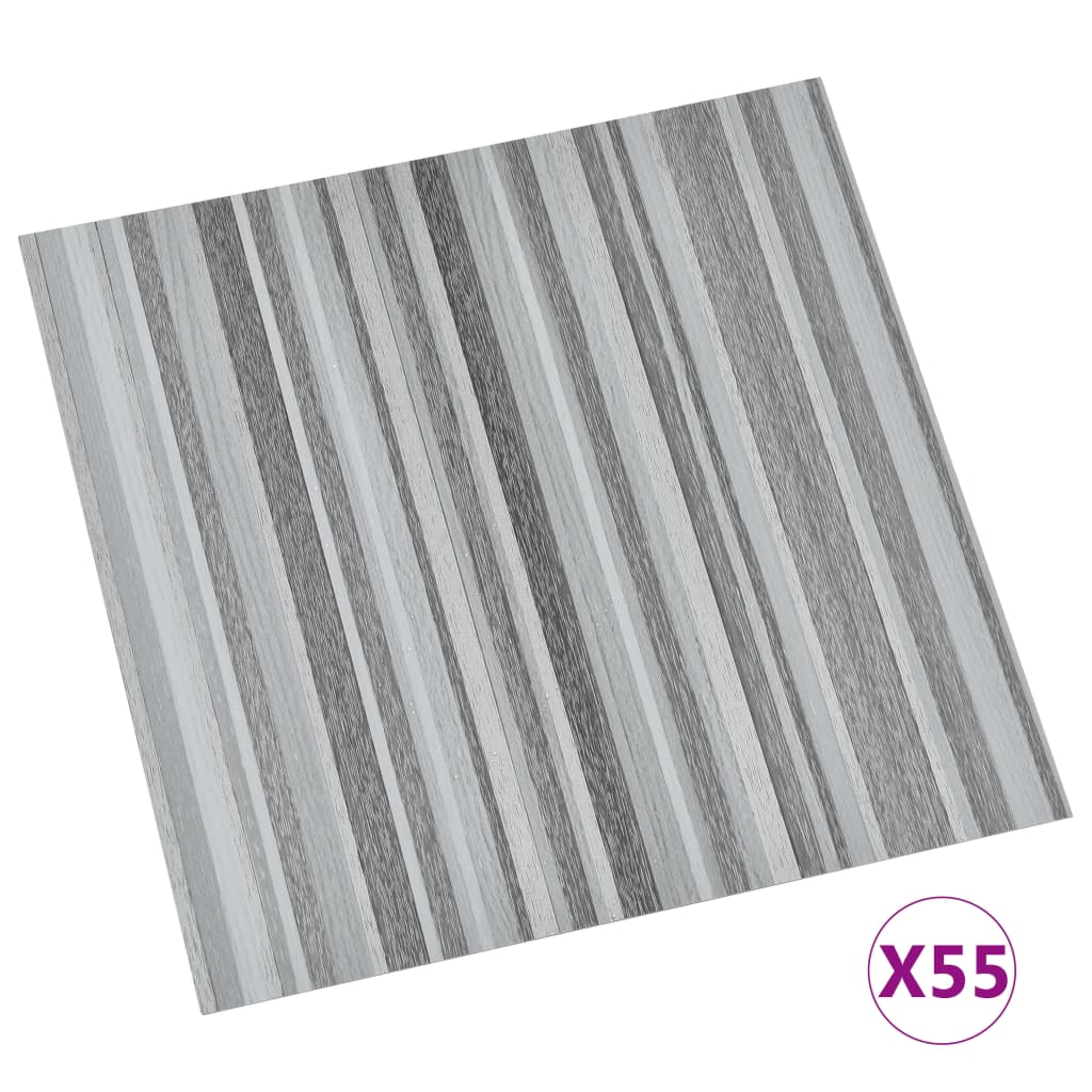 Planches de plancher vidaxl auto-adhésive 55 st 5,11 m² en PVC gris clair