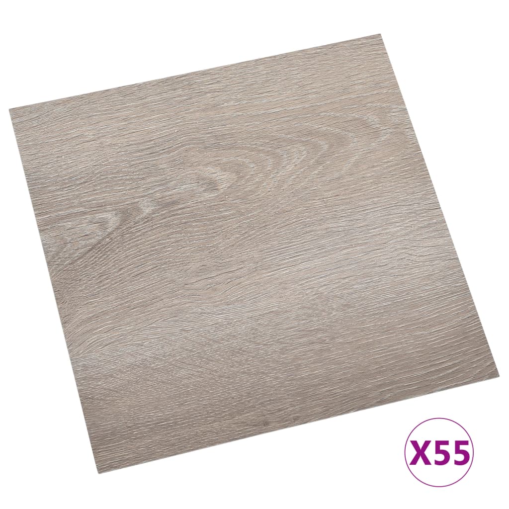 Vidaxl aboard pavimenti autoadesivo 55 st 5.11 m² PVC Taupe