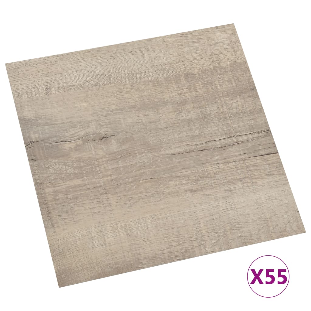 Vidaxl Dielen selbst -adhäsiv 55 ST 5,11 m² PVC Taupe