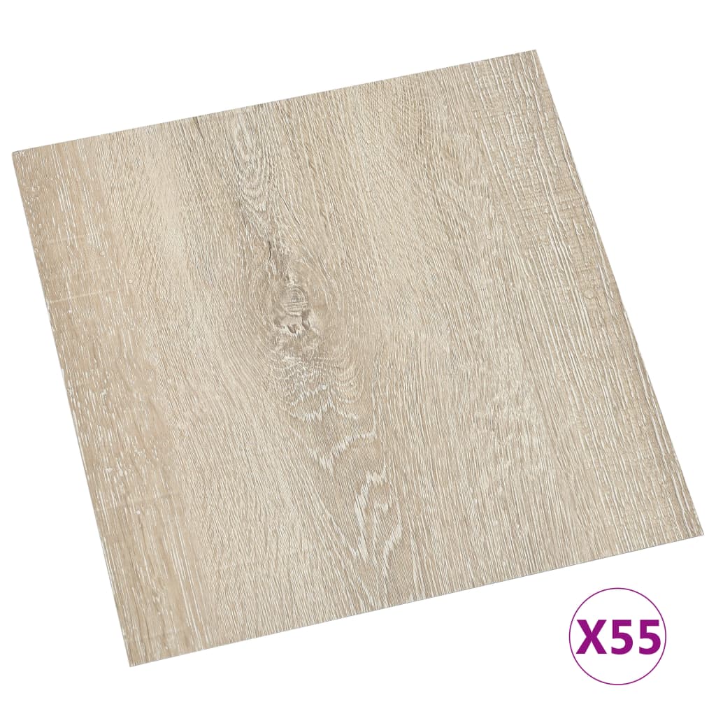 Tablas de piso Vidaxl autoadhesivo 55 st 5.11 m² pvc beige