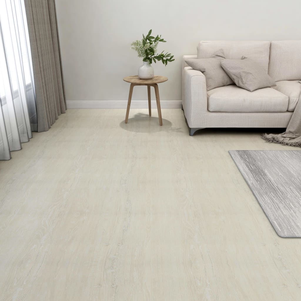 Vidaxl Floorboards auto-adhésif 55 ST 5,11 m² crème PVC