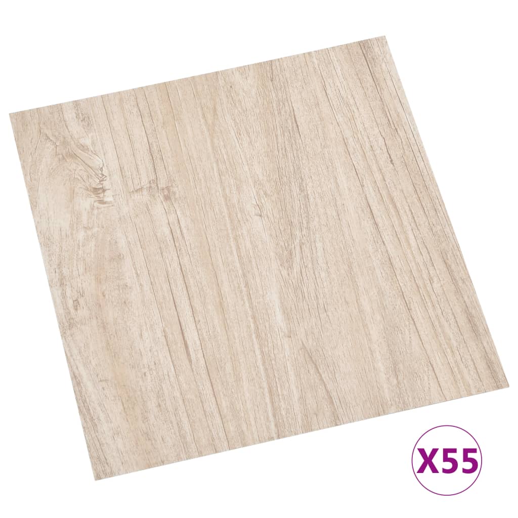 Vidaxl Floorboards Self -adhesive 55 st 5.11 m² PVC Light brown