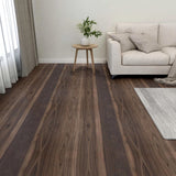 Planches de plancher vidaxl auto-adhésive 55 ST 5,11 m² en PVC brun foncé