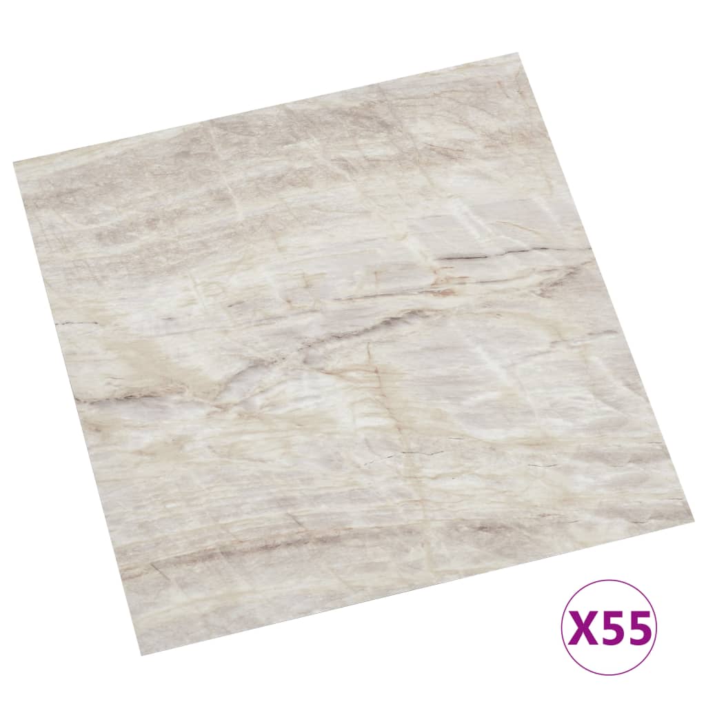 Vidaxl golvbrädor självhäftande 55 ST 5,11 m² PVC Beige