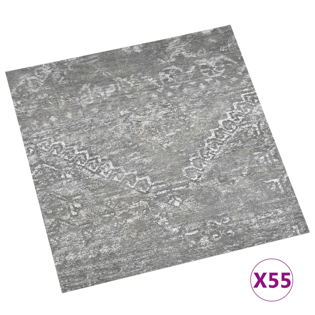 Tablas de piso Vidaxl autoadhesivo 55 st 5.11 m² pvc betongrijs