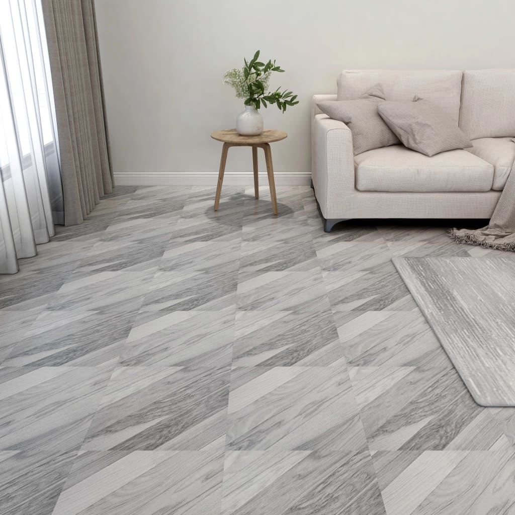 Vidaxl Floorboards Selvlavt 55 ST 5.11 m² PVC Striped Gray