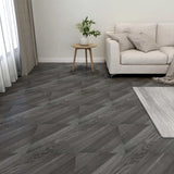 Vidaxl planches de sol autocollantes 55 pcs 5,11 m² PVC rayé gris
