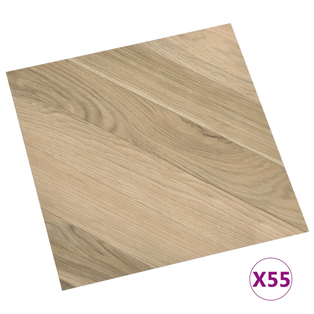 Vidaxl Floorboards Self -adhesive 55 ST 5.11 m² PVC Striped Brown