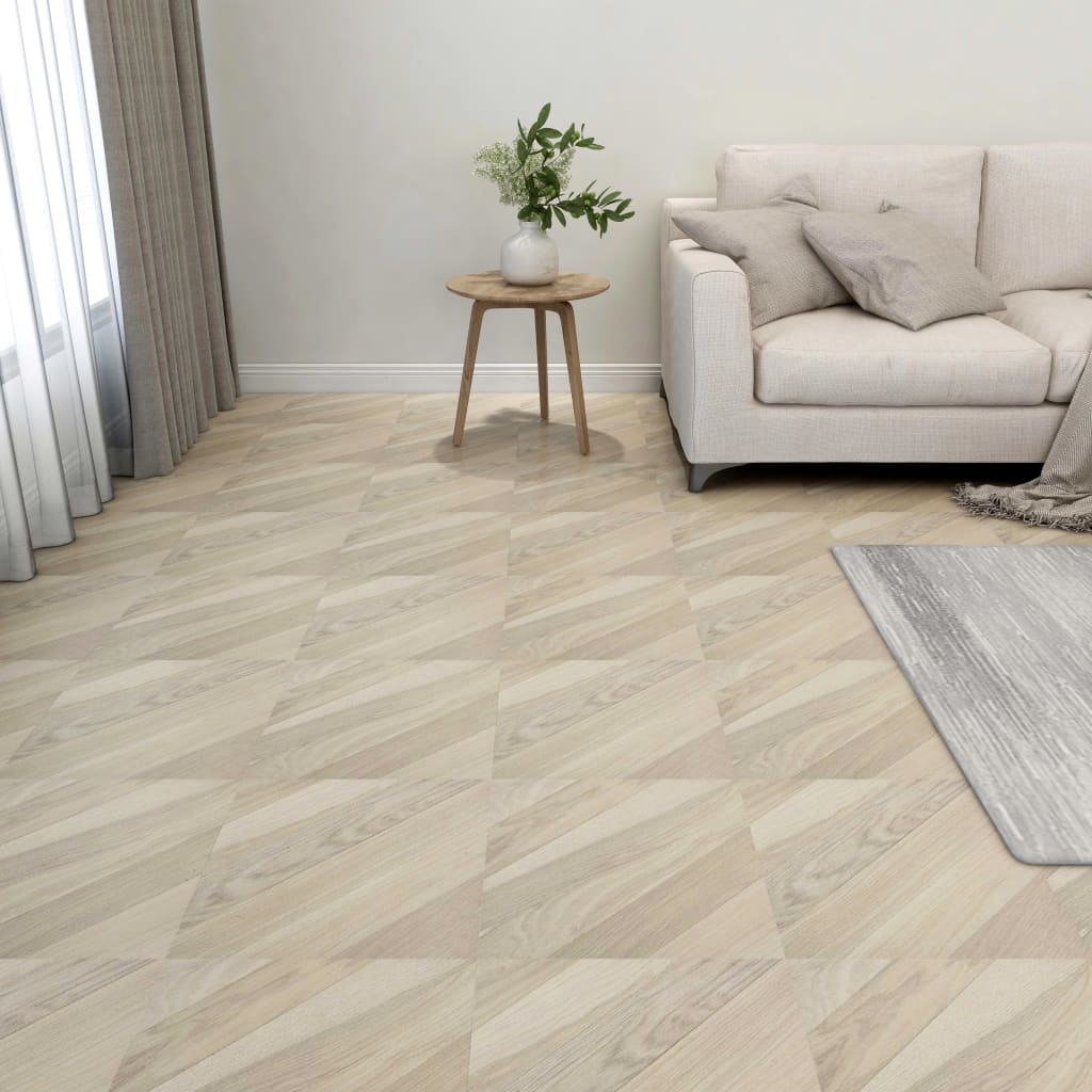 Vidaxl golvbrädor självhäftande 55 ST 5,11 m² PVC randig beige