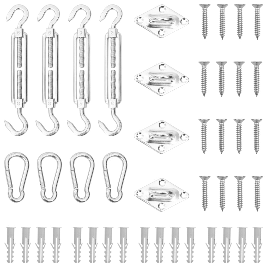 Accessoires auvent Vidaxl 12 pièces Set en acier inoxydable