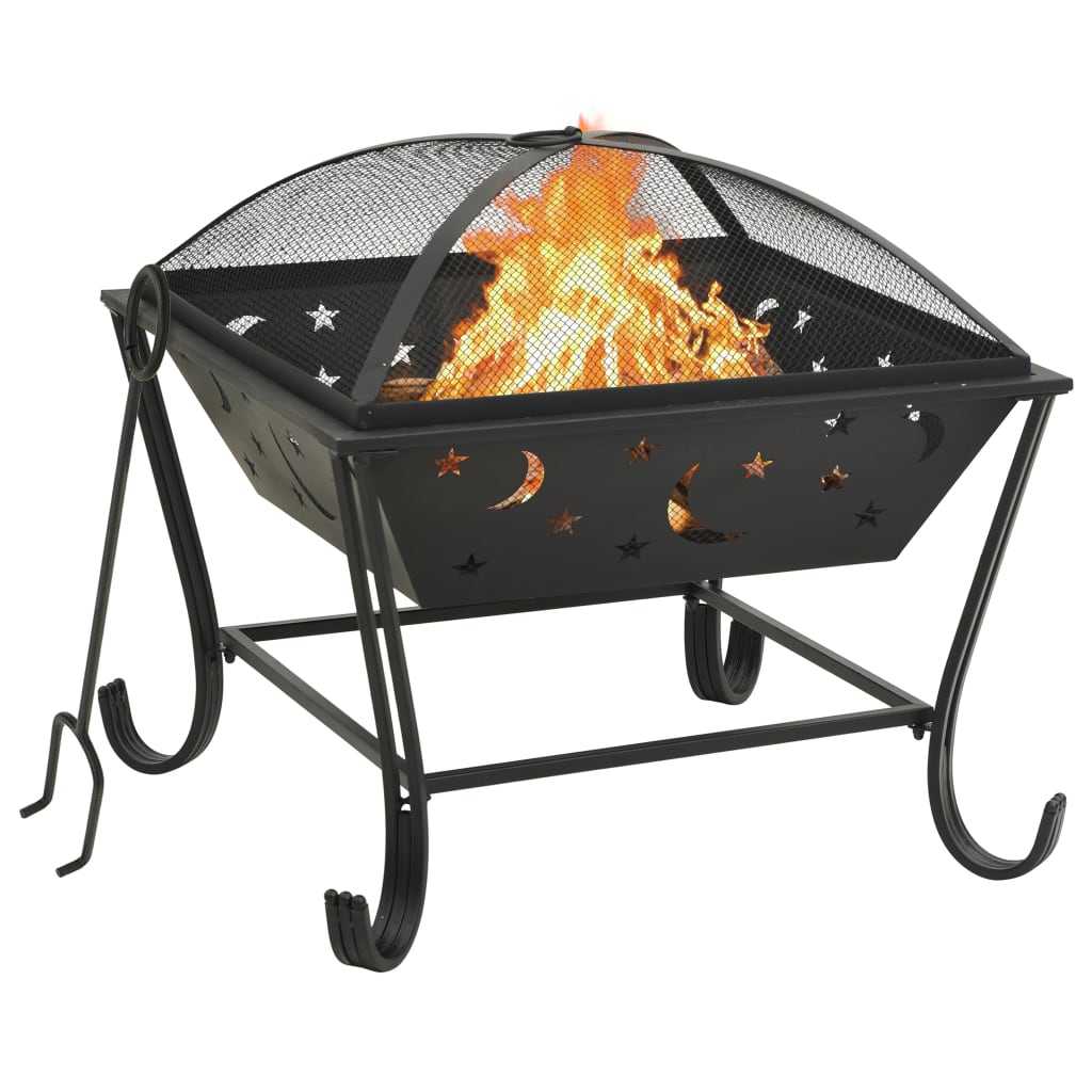 Vidaxl -Kamin mit Poker xxl 62 cm Stahl