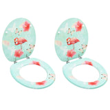 Vidaxl Toilet Seats avec couvercle 2 ST Flamingo MDF