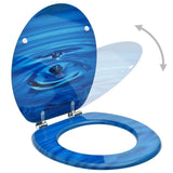 VidaXL toilet seats with lid 2 st water drop MDF blue