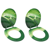 Vidaxl Toilet Seats avec couvercle 2 ST Eau Drip MDF Green