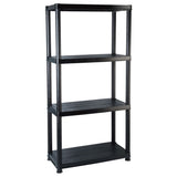 Rack de stockage Vidaxl 4 couches 61x30.5x130 cm Plastique noir