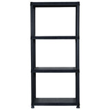 Rack de stockage Vidaxl 4 couches 61x30.5x130 cm Plastique noir
