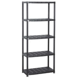 Rack de stockage Vidaxl 5 couches 71x38x170 cm Noir en plastique