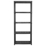 Rack de stockage Vidaxl 5 couches 71x38x170 cm Noir en plastique