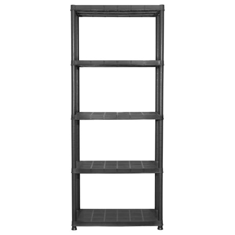 Rack de stockage Vidaxl 5 couches 71x38x170 cm Noir en plastique