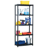 Rack de stockage Vidaxl 5 couches 71x38x170 cm Noir en plastique